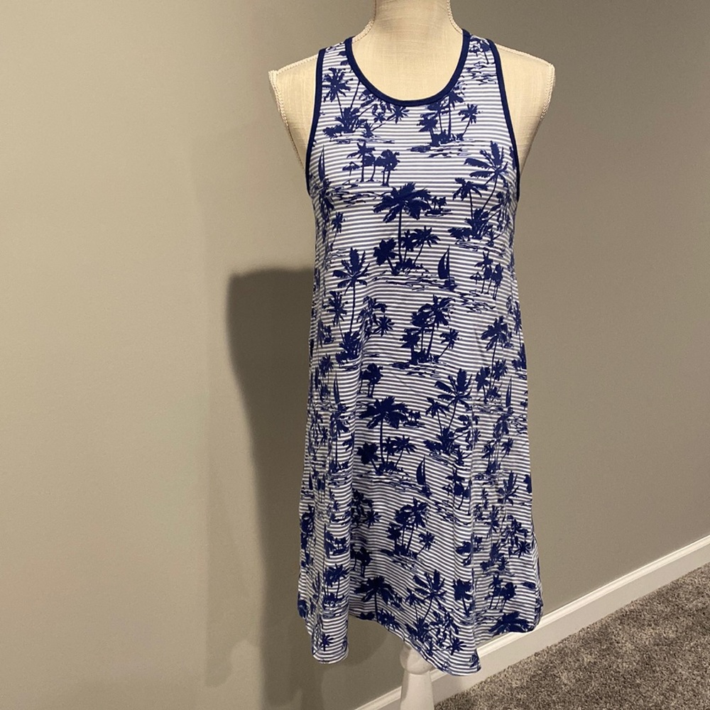 Vineyard Vines Island Stripe Palm Tree Racerback Tank Dress Size: XS